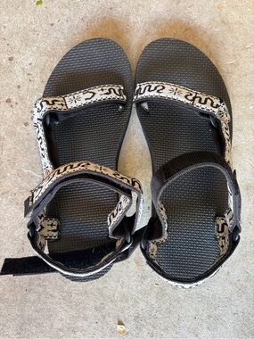 Teva Black and White Patterned Sport Sandals